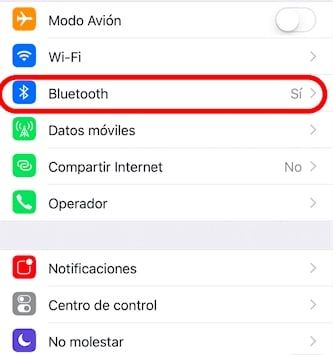 desactivas bluet iphone